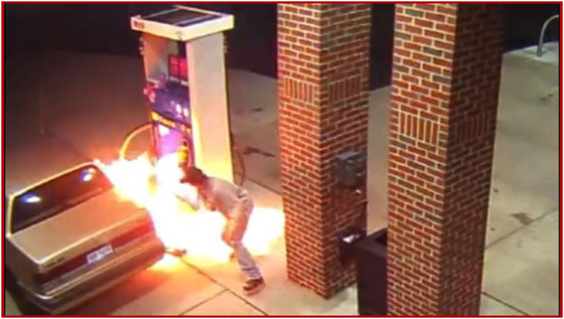 Man starts gas station blaze trying to kill spider with lighter