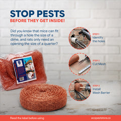 ECOPEST - 30f - Knitted Copper Mesh Rodent Pest Control for Mouse Rat and most other Pests