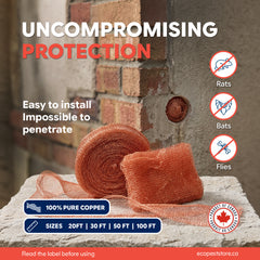 ECOPEST - 30f - Knitted Copper Mesh Rodent Pest Control for Mouse Rat and most other Pests
