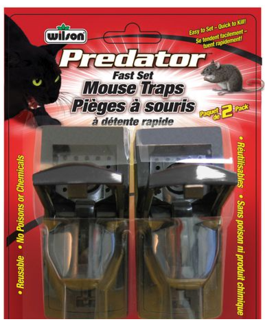 Wilson® Predator® Reusable Fast Set Mouse Traps for Indoor Use | No Poison or Chemicals | 7740410 – 2 Traps - POS